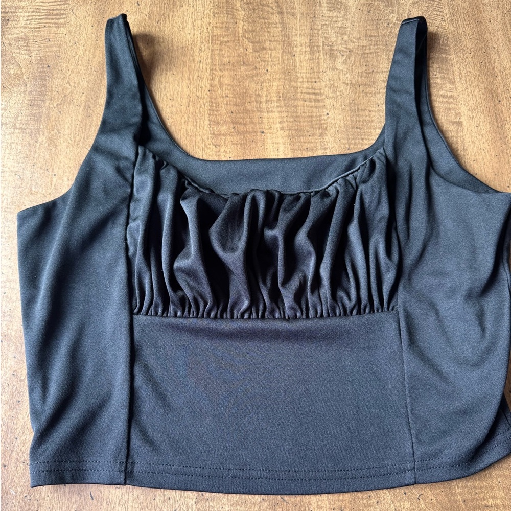 Black Ruched Women's Top